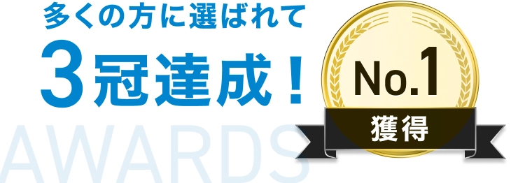 多くの方に選ばれて3冠達成！No.1獲得AWARDS