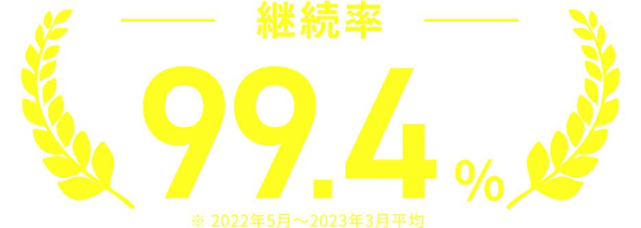 継続率99.4％※