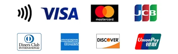 VISA MasterCard JCB AMEX Diners