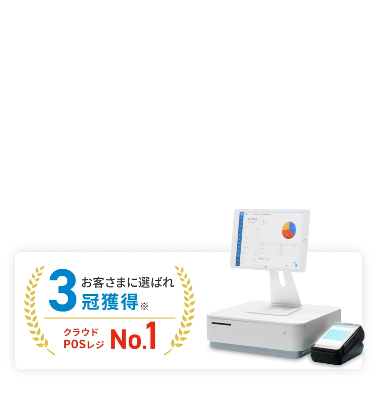 お客さまに選ばれ 3冠獲得※ クラウド POSレジ No.1