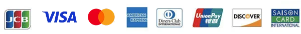 JCB, VISA, MASTER, AMERICAN EXPRESS, Diners Club, UnionPay, DISCOVER, SAISON CARD